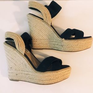 Navy Blue Steve Madden Espadrille Wedges